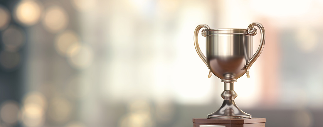 Scroller Heading Chrome Trophy