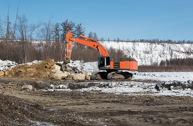 Digger in Snow