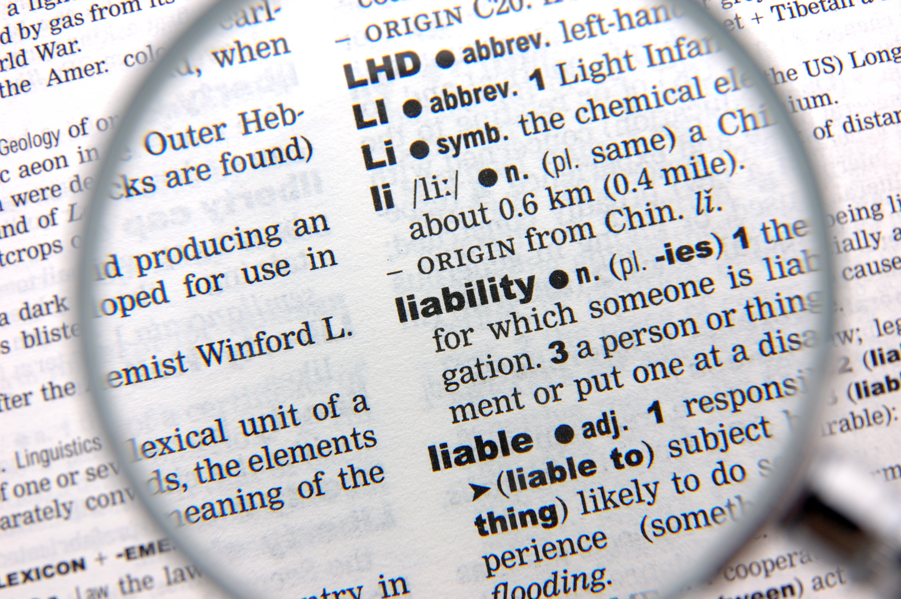 Dictionary: Liability