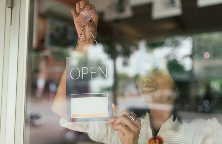 Hanging Open Sign: New Franchise