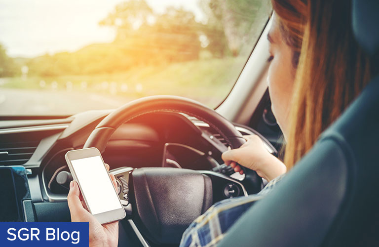 Distracted Driving: woman on cell phone