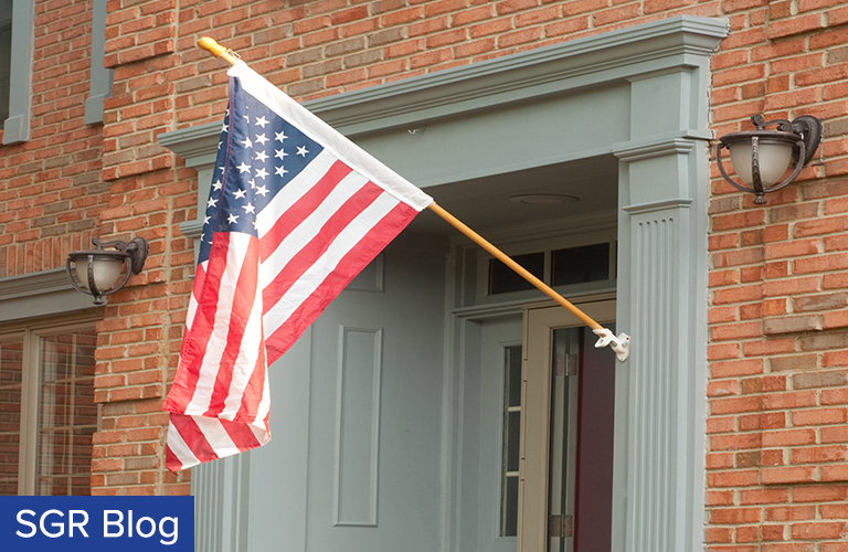 American flag on Condo