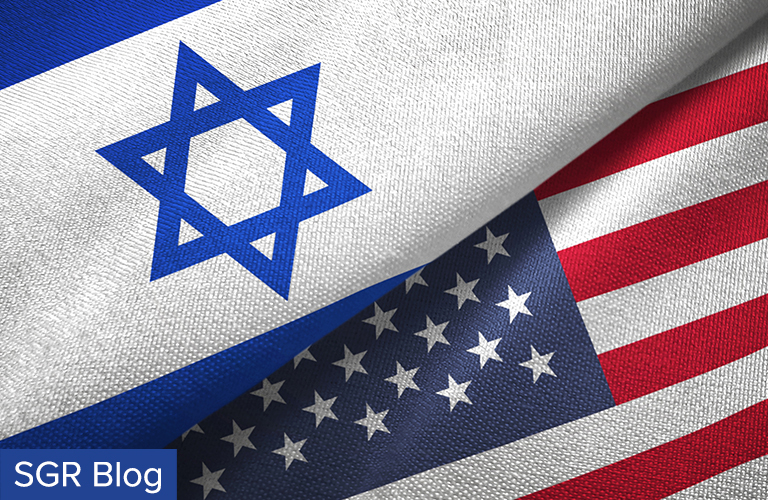 Israeli and USA Flag