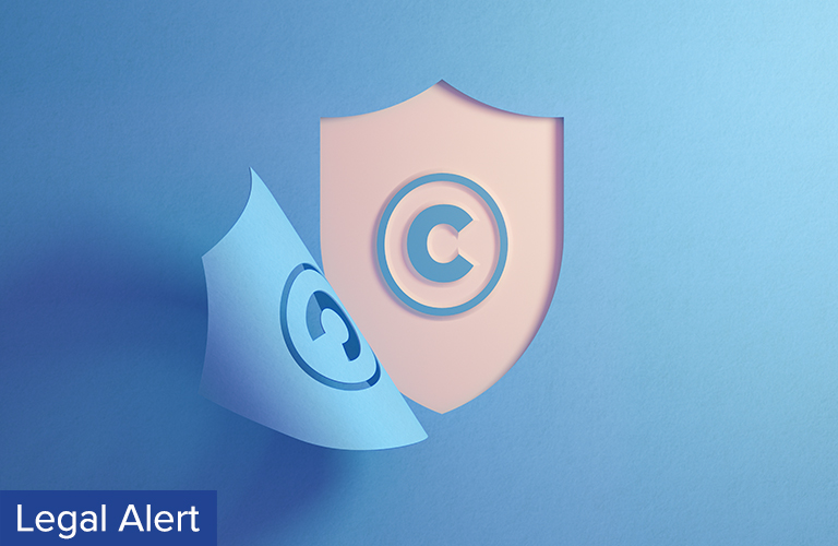 copyright shield on a blue background