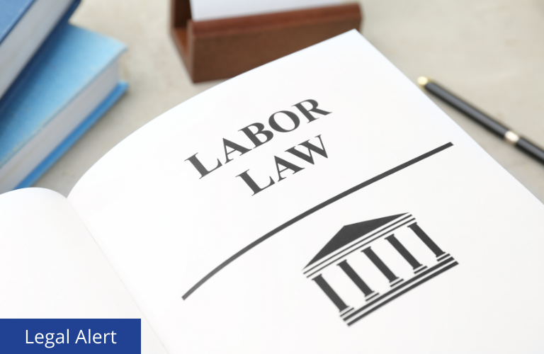 Labor Law written on a blank page of a book.